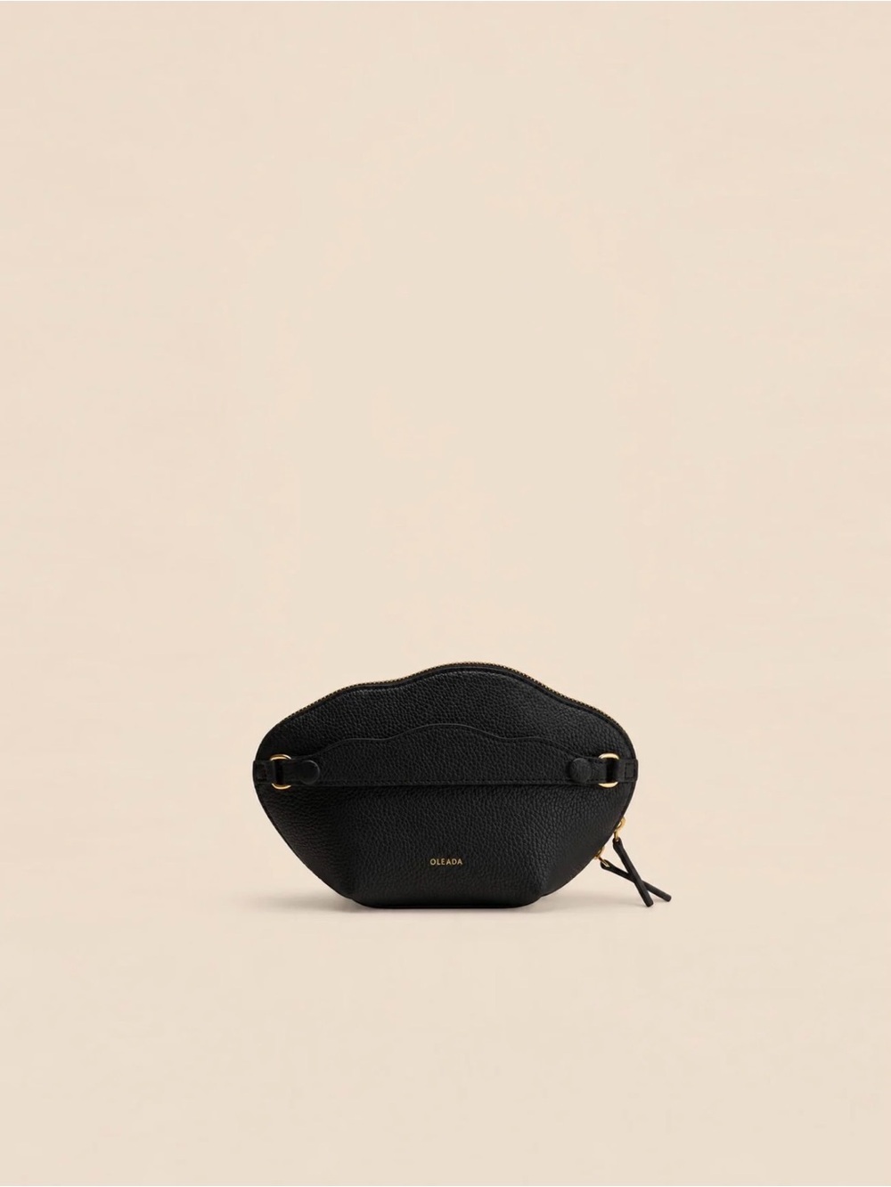 Black Pebbled Leather Cloud Pouch